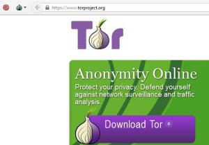 Tor-Project beállító gombjai a bal felső sarokban