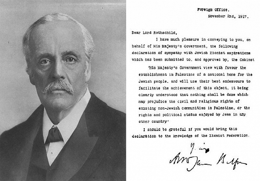 NIF: A Balfour-nyilatkozat nem egyéb, mint Arthur James Balfour rövid levele Lord Rotschild-hoz. Ezek után kezdődik el a brit kormány elvtelen támogatása Palesztina átjátszásában zsidó kézre.