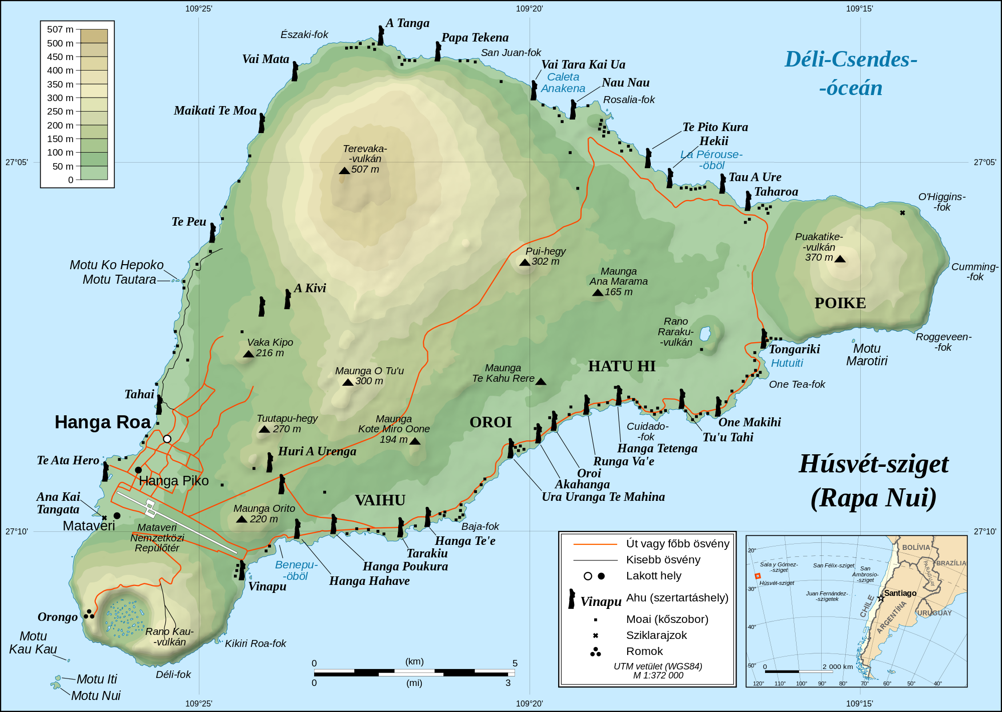 Húsvét–sziget térképe