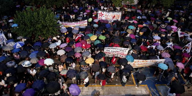Görög sztrájk. (AP Photo/Petros Giannakouris)