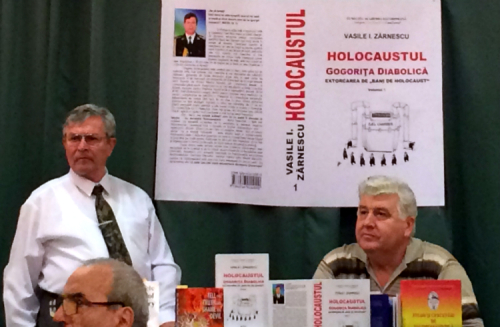 Zarnescu SRI-ezredes könyvbemutatója az Eminescu könyvesboltban, Bukarestben: Holokauszt -Ördögi rémmese